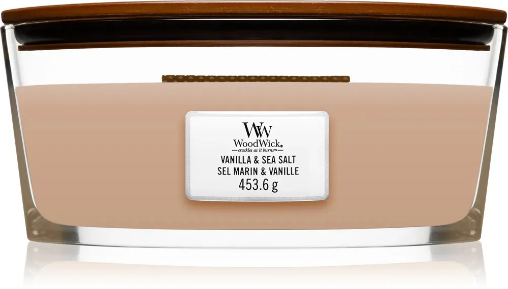 Vanilla & Sea Salt vonná svíčka s dřevěným knotem 453,6 g