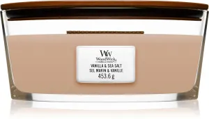 WoodWick Vanilla & Sea Salt vonná svíčka s dřevěným knotem 453,6 g