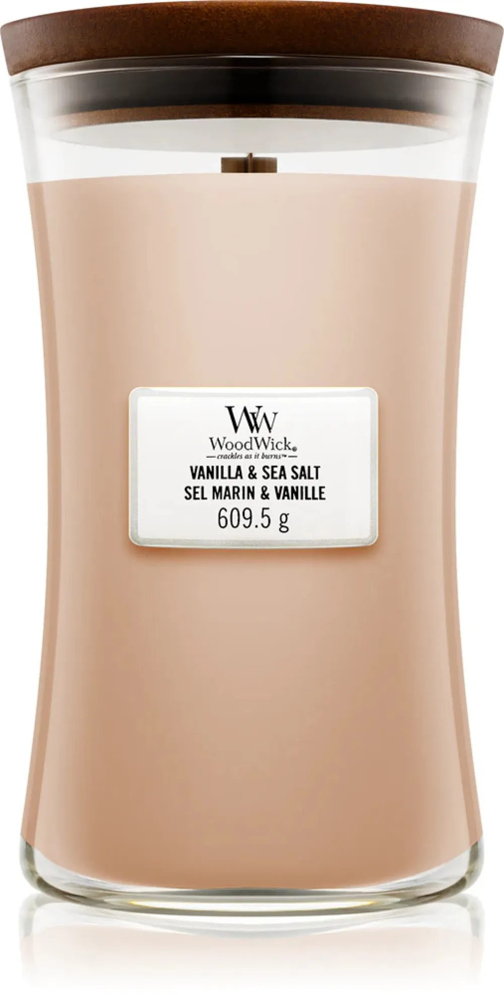 Vanilla & Sea Salt vonná svíčka s dřevěným knotem pro ženy 609,5 g