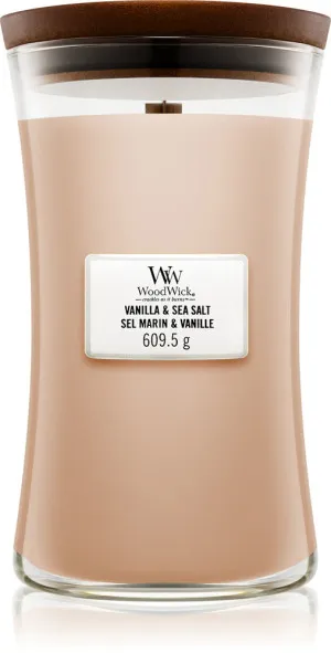 WoodWick WoodWick Vanilla & Sea Salt vonná svíčka s dřevěným knotem pro ženy
