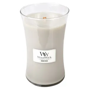 WoodWick Warm Wool vonná svíčka s dřevěným knotem 609,5 g