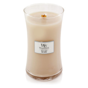 WoodWick White Honey vonná svíčka s dřevěným knotem pro muže
