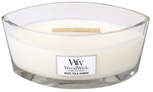 WoodWick White Tea & Jasmine vonná svíčka s dřevěným knotem pro ženy