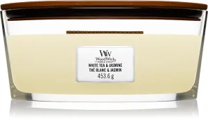 WoodWick White Tea & Jasmine vonná svíčka s dřevěným knotem 453,6 g