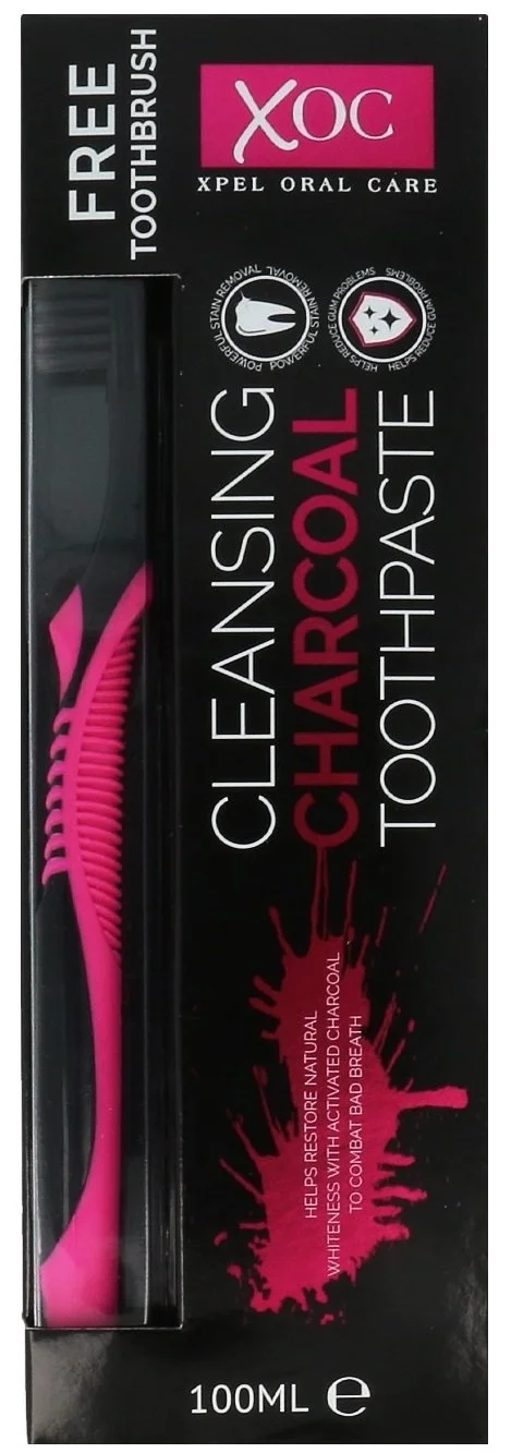 Charcoal bělící zubní pasta s aktivním uhlím + kartáček