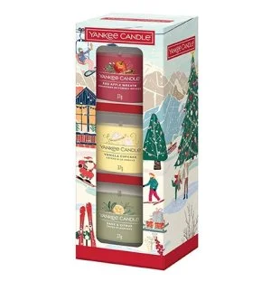 Yankee Candle Holiday Party votivní svíčka ve skle 3x37 g