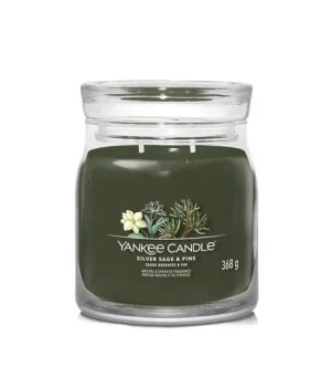 Yankee Candle Silver Sage & Pine signature svíčka střední 368 g