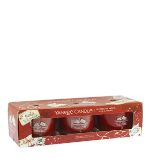Yankee Candle Letters To Santa votivní svíčka ve skle 3 x 37 g
