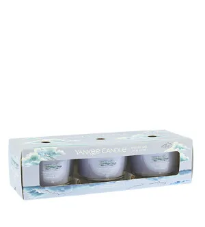 Yankee Candle Ocean Air votivní svíčka ve skle 3 x 37 g