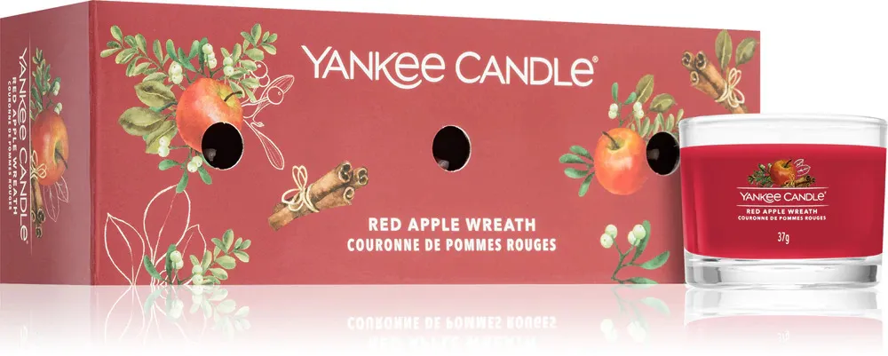 Red Apple Wreath votivní svíčka ve skle 3 x 37 g 3x37 g