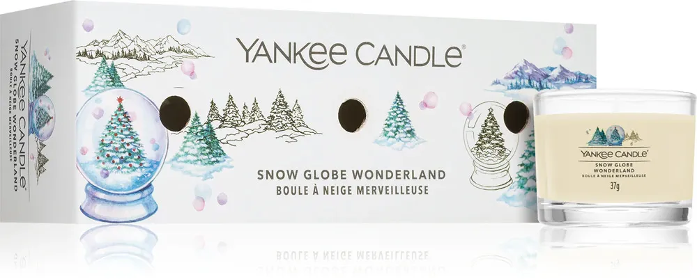 Snow Globe Wonderland votivní svíčka ve skle 3 x 37 g 3x37 g