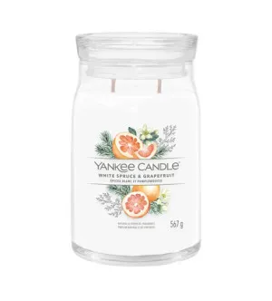 Yankee Candle White Spruce & Grapefruit signature svíčka velká 567 g