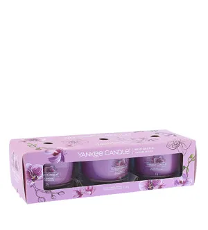 Yankee Candle Wild Orchid votivní svíčka ve skle 3 x 37 g
