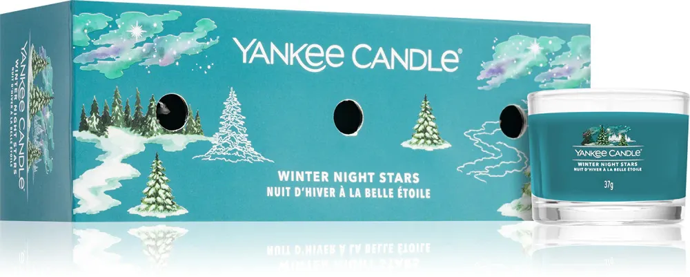 Winter Night Stars votivní svíčka ve skle 3 x 37 g 3x37 g