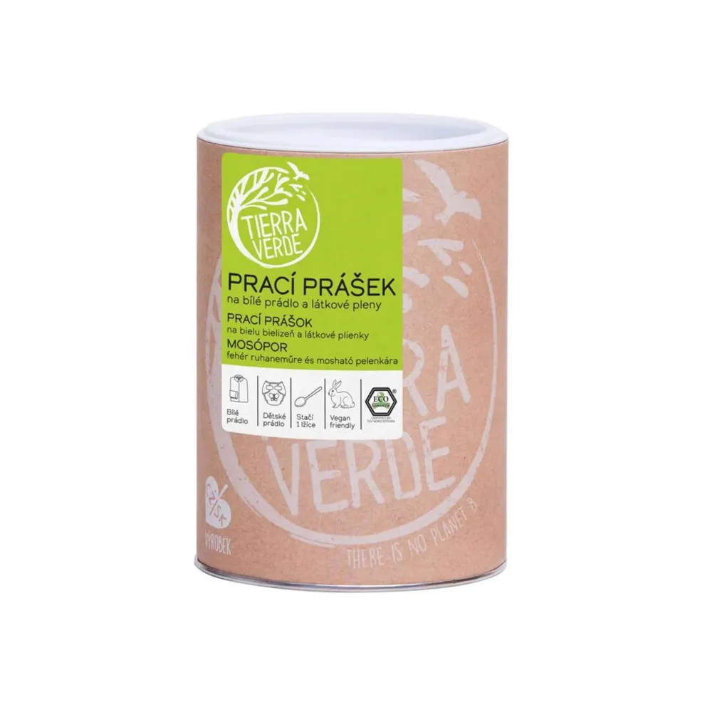 Tierra Verde Prací prášek na bílé prádlo a látkové pleny - INOVACE (pap. sáček 850 g)