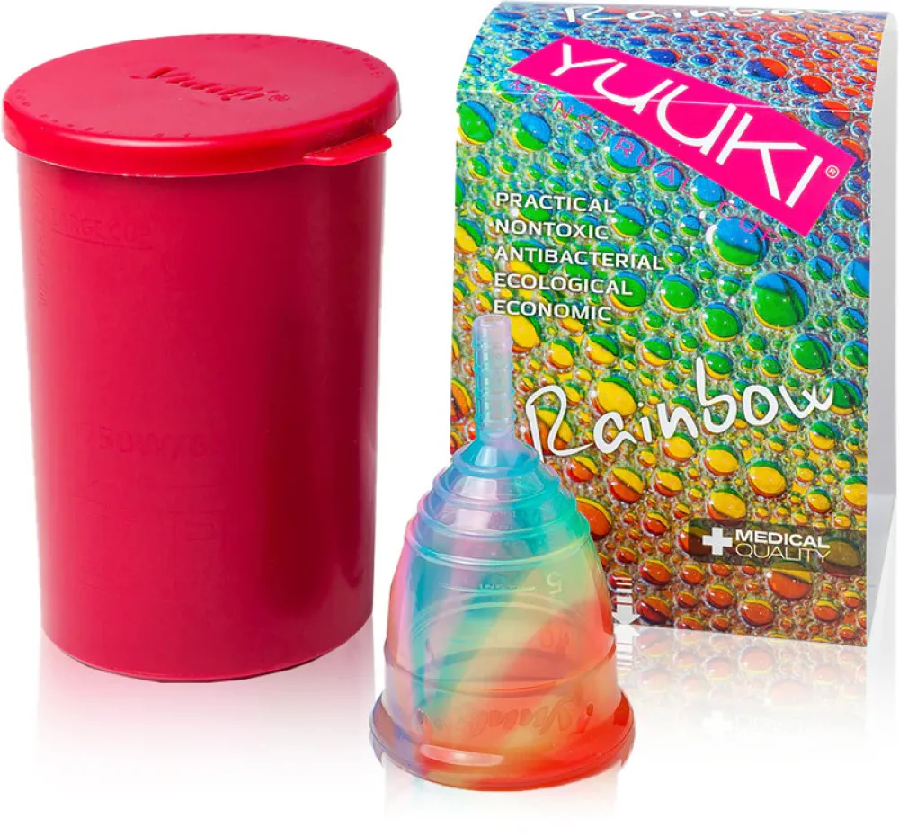 Yuuki Rainbow Menstruační kalíšek - malý Soft (měkčí) - včetně sterilizačního kelímku