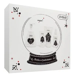 Ziaja Choco Plum dárková sada sprchový gel 160 ml + mycí pěna 250 ml + krém na ruce 50 ml + tělový sprej