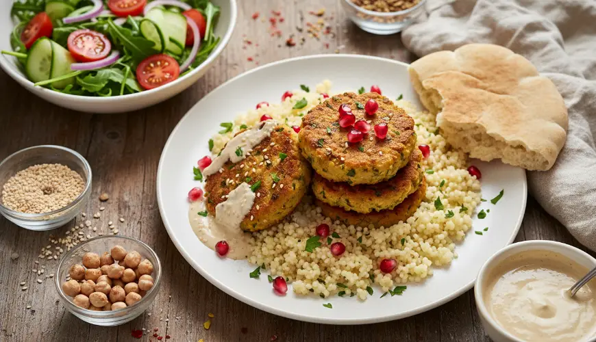 Cizrnové karbanátky s tahini omáčkou, které vás překvapí