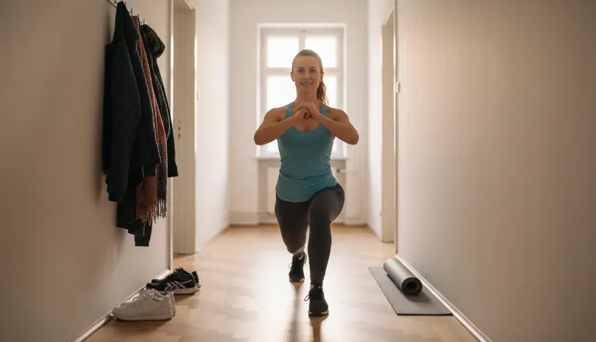 Cvičení na chodbě funguje lépe než si myslíte i v malém bytě