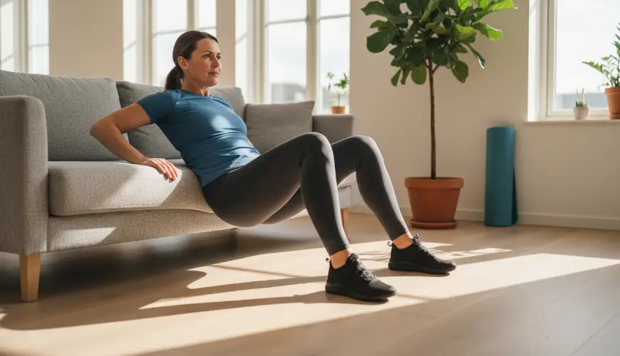 Hip thrust na gauči jako domácí trénink pro silné hýždě
