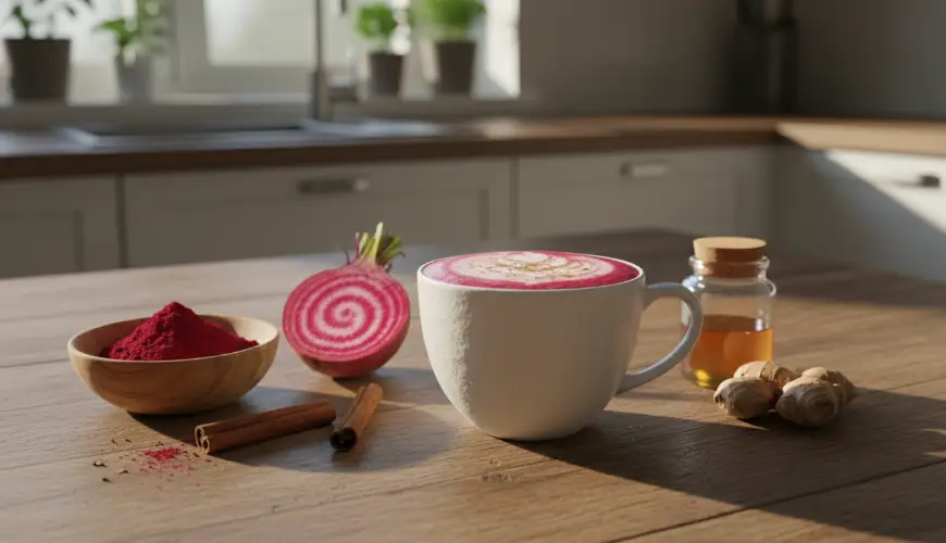 Latté z červené řepy prospívá zdraví i chuti
