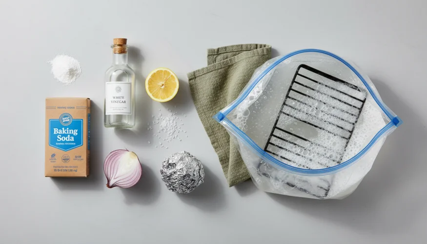 Přírodní čisticí prostředky na gril – jedlá soda, ocet, citron, cibule a hliníková fólie
