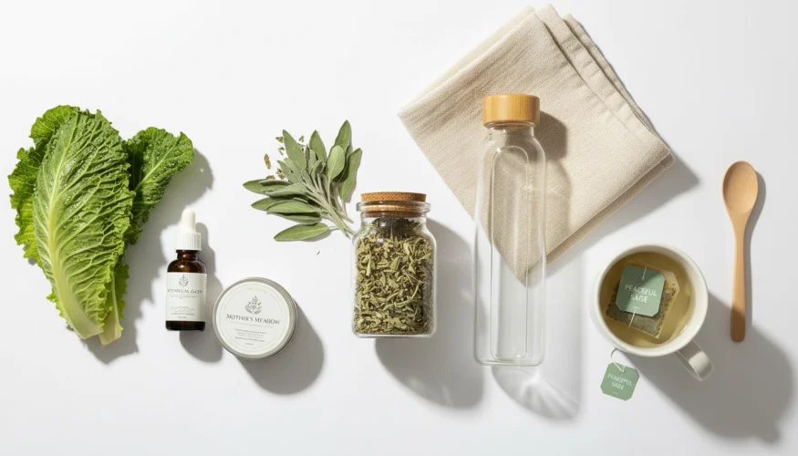 Naturprodukte zur Unterstützung des Wohlbefindens beim Abstillen – Salbeitee, Kohlblätter und Hautpflege