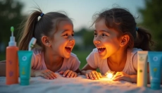 Děti a ústní hygiena s indikátorem zubního plaku pro děti