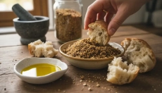 Dukkah je křupavá egyptská směs k namáčení chleba v oleji