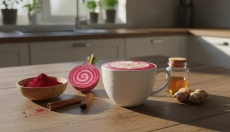 Latté z červené řepy prospívá zdraví i chuti