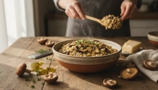 Slané ovesné oatto s houbami jako zdravá alternativa rizota