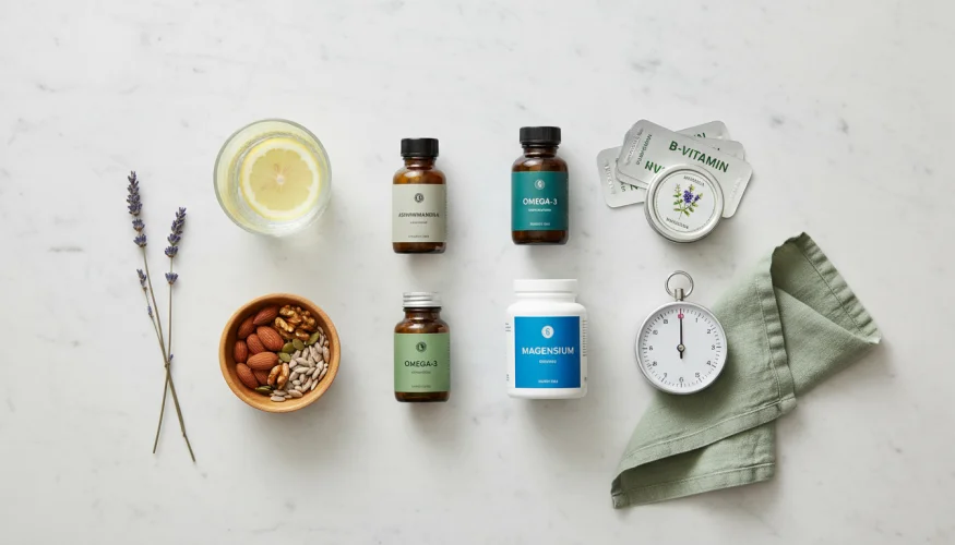 Integratori alimentari wellness e prodotti per supportare energia e resilienza sotto stress